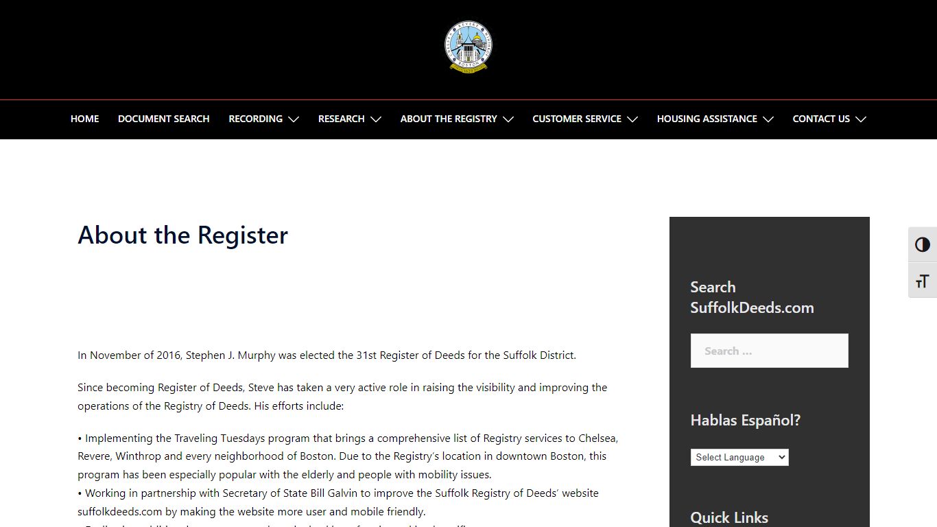 About the Register - Suffolk County Registry of Deeds