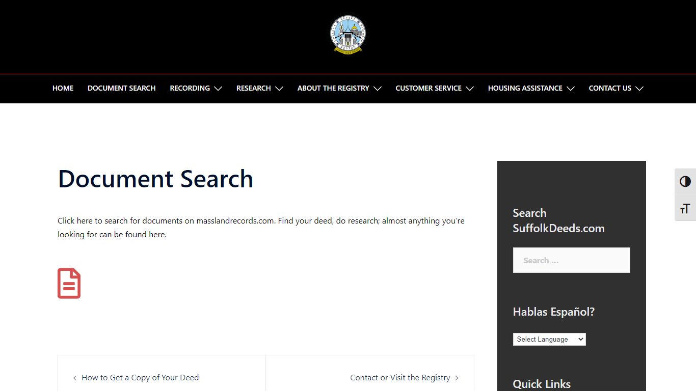 Document Search - Suffolk County Registry of Deeds